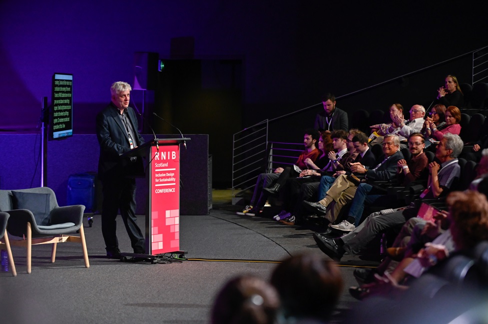 RNIB Scotland Director James Adams speaking at the 2023 Conference